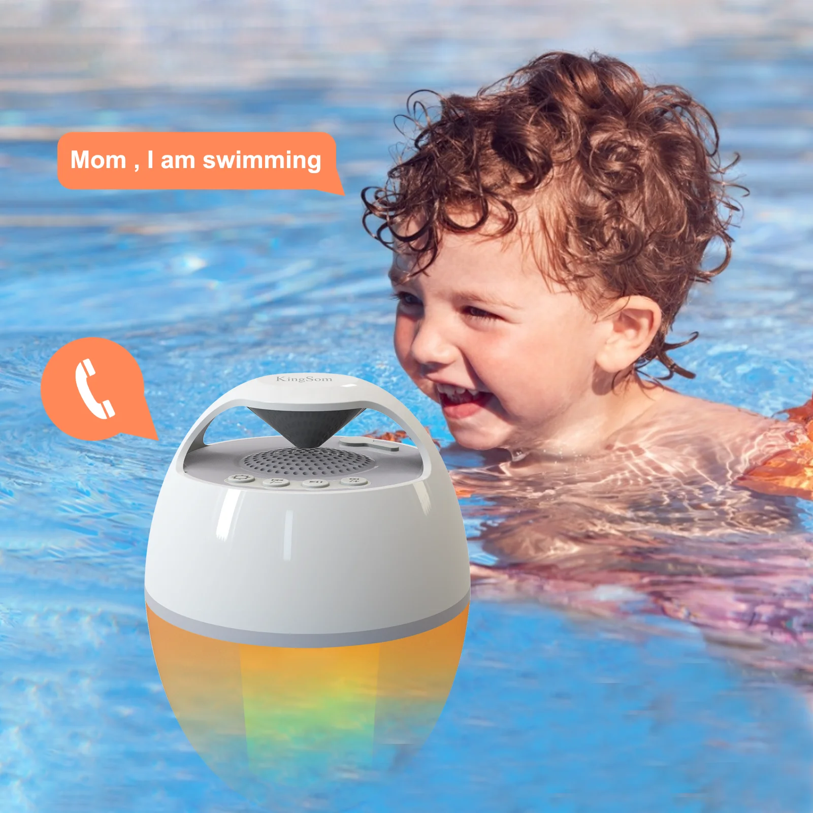 Cootway 2024 New Arrivals IP68 Waterproof Floating Speaker with LED Fire Light Show TWS Function Pool Speaker