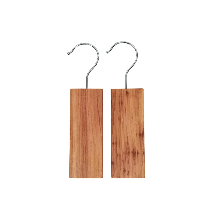 2 PCS 13cm  100% natural aromatic red wood cedar block anti-moth repellent cedar hang ups for closet