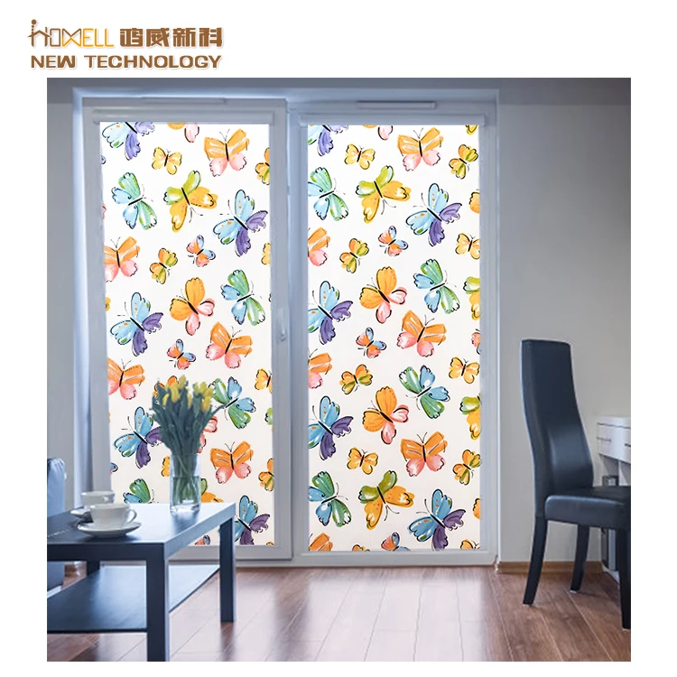 Статическая липкая оконная пленка рулон печатных конструкций ПВХ Декоративная