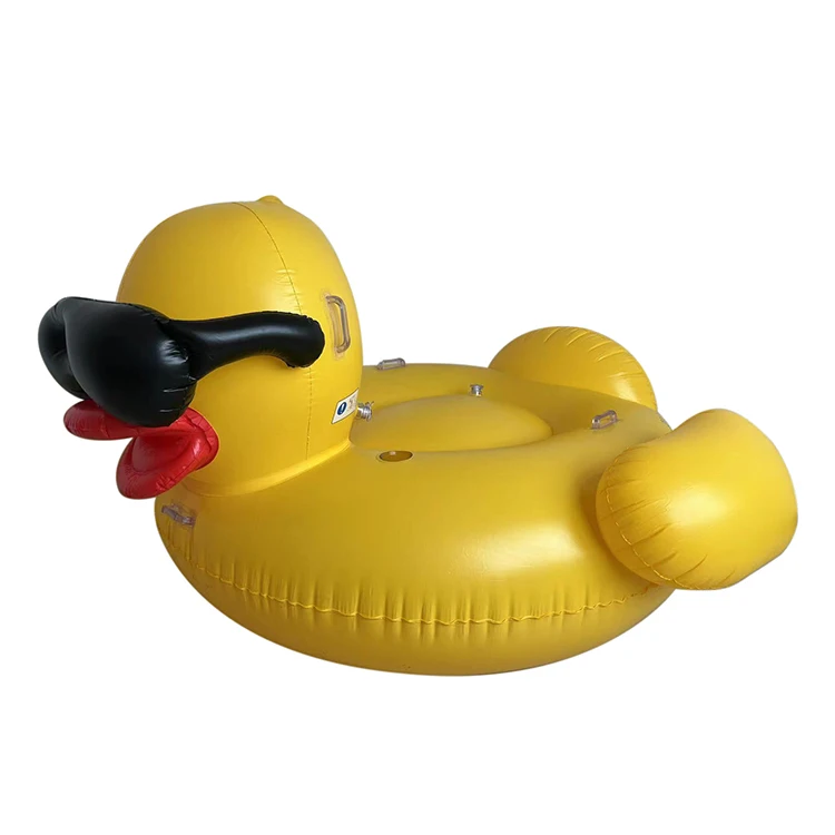 Inflatable Float Duck with Sunglasses Blow Up Plastic Yellow Duck Pool Float