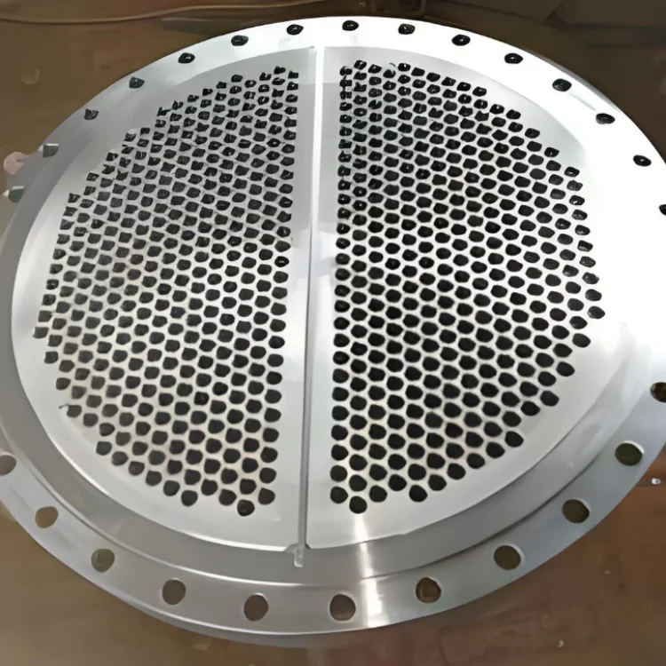 China Manufacturers Customized Forged Baffle Pipe Flange Welded Stainless Steel Heat Exchanger Tube Sheet Flange