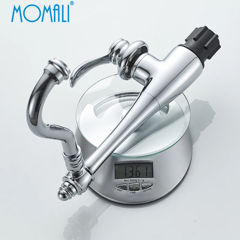 Momali Newest brass single handle vertical kitchen mixer faucet chrome matte black antique luxury kitchen faucet
