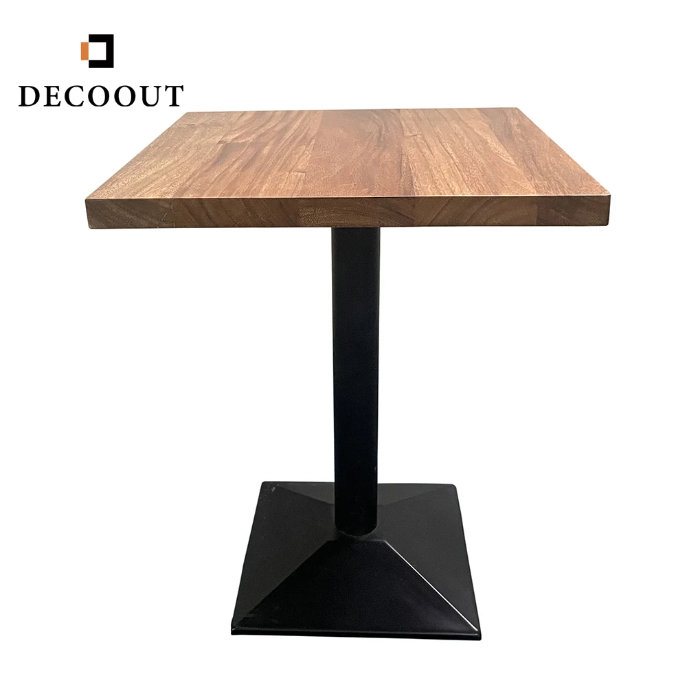 Wholesale Customizable Wooden Restaurant Cafe Table Square Solid Wood Top Dining Table for Restaurant Set