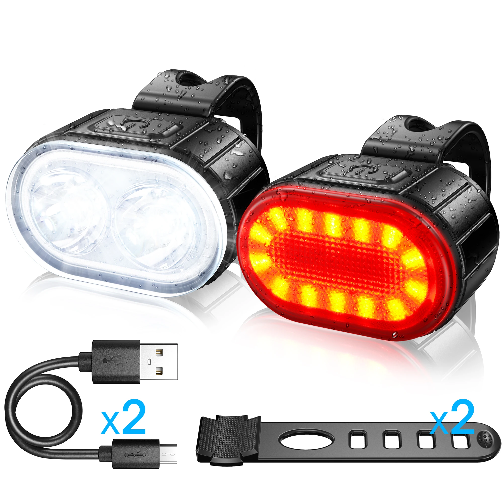 tail light bike bike fog light waterproof led cycling waterproof bike led light Bicycle lamp set
