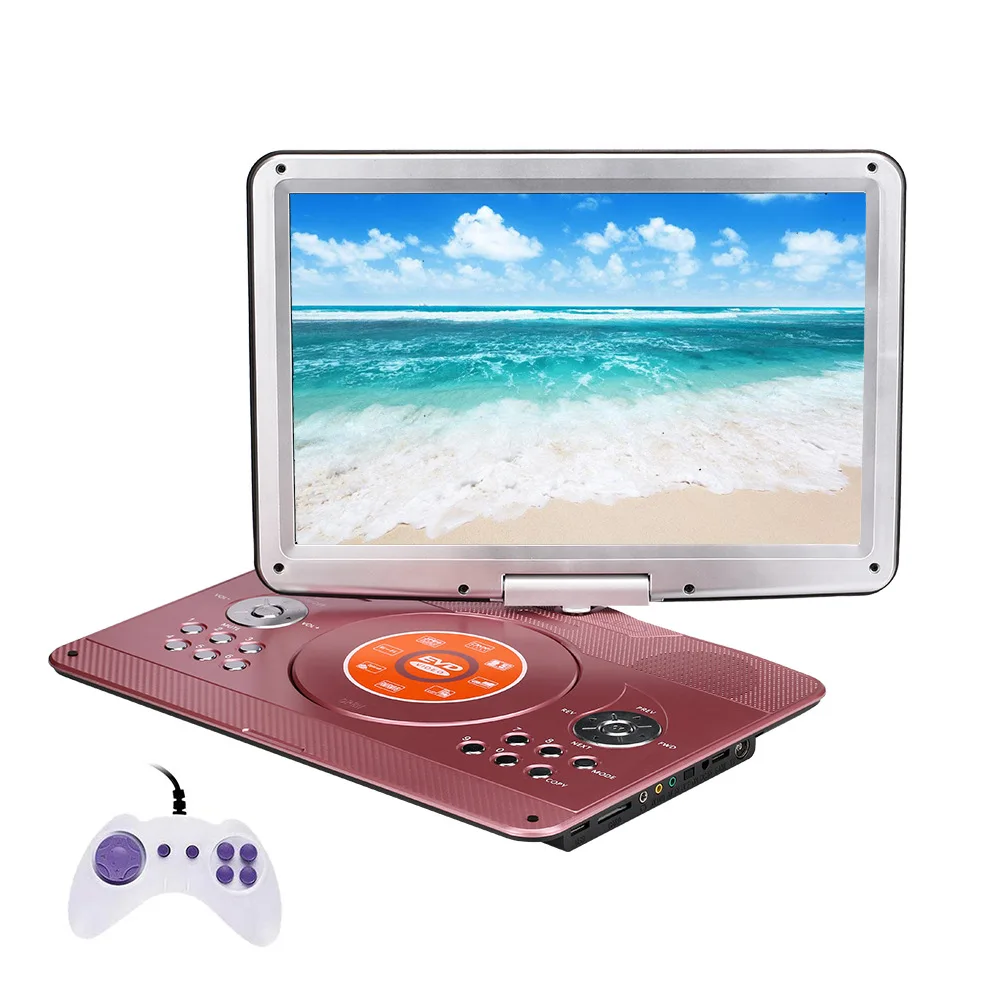 16.9inch home dvd player Mobile DVD TV  Mini Remote Control Portable Red dvd player home theatre system