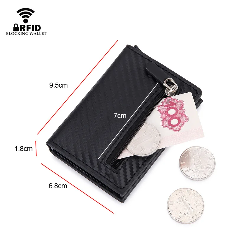 Wholesale Slim Wallet RFID Blocking Automatic Pop Up Aluminium Credit Card Holder magnet locker