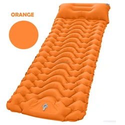 Hot Sale Outdoor 10CM Self inflating Camping Air Mat Foot Pump Press Waterproof Insulated Ultralight Sleeping Pad with Pillow