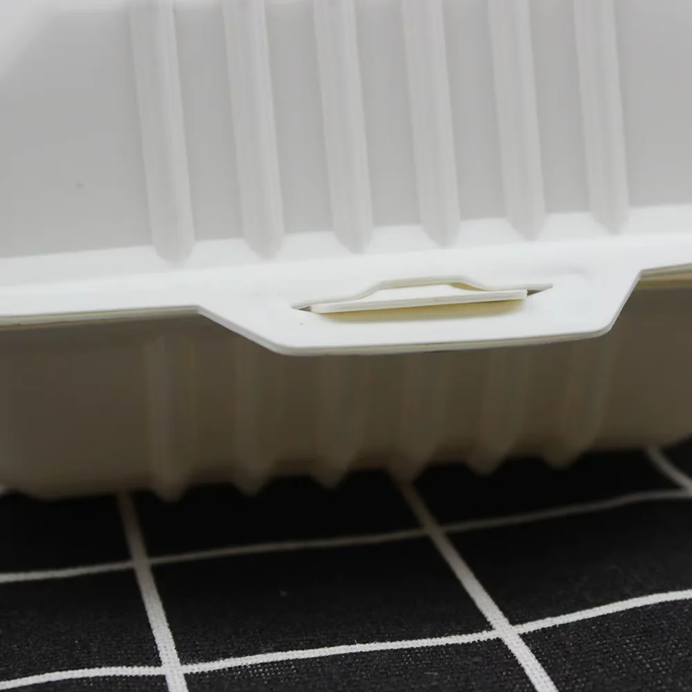 Eco-friendly disposable bio-based food container corn starch takeaway square clamshell box