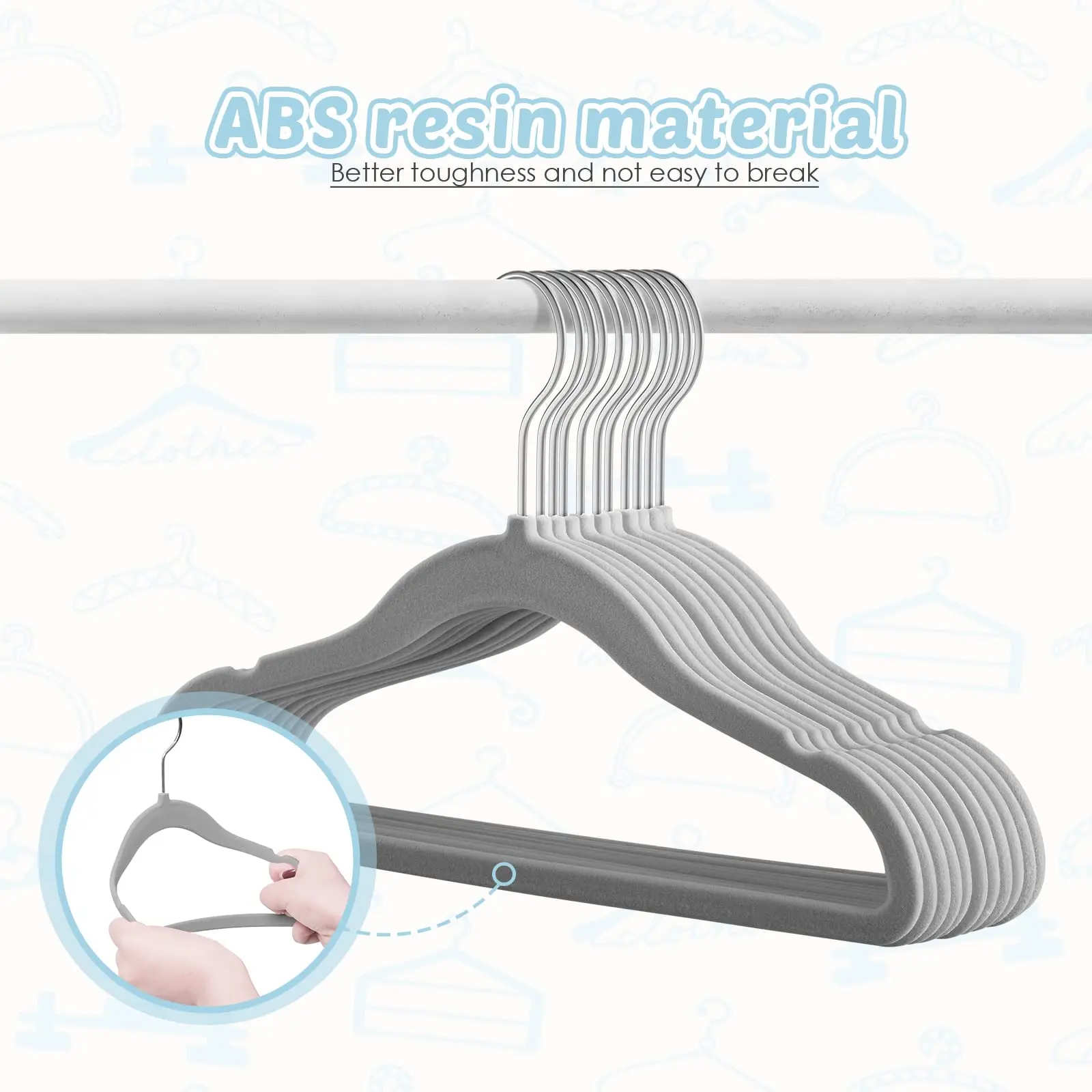 Kids And Baby Babi Infantil Infant Velvet Hangers Grey Multi Colors Children Clothes Hangers Wholesale