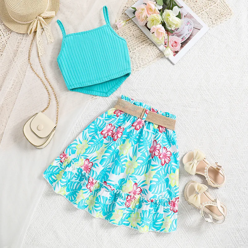 Children Clothing Boutique Summer Girls Clothing Set 8 to 9 Years Old