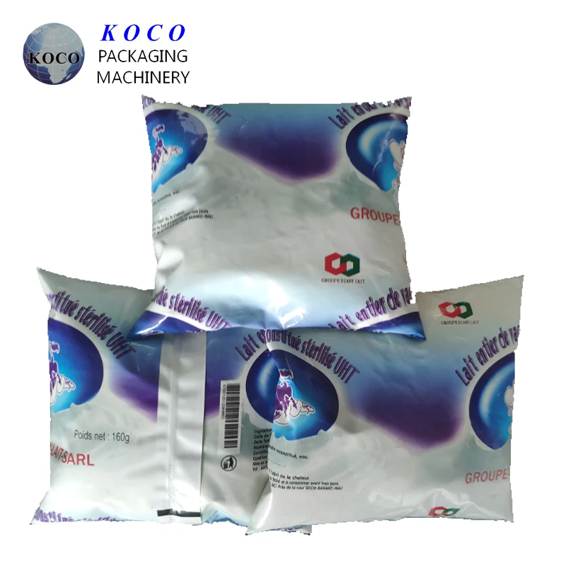 KOCO Fruit juice bag Self supporting bag with screw cover Built in straw self standing bag