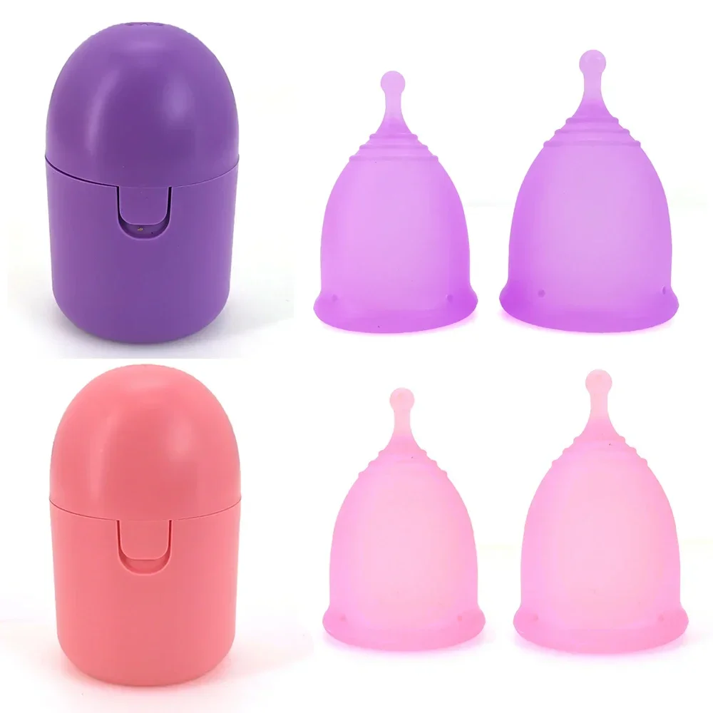 Portable Menstrual Cup Medical Silicone Leak-proof Lady Women Menstrual Period Cup With Storage Case Feminine Hygiene Product