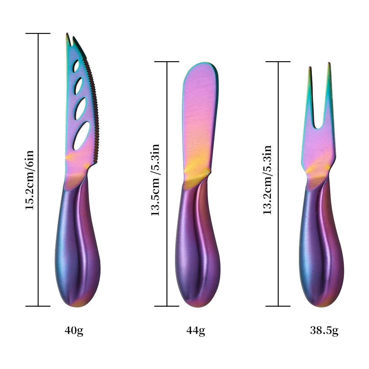 6-Piece Stainless Steel Hollow Handle Cheese Knife Set Metal Baking Tool with Comfortable Grip