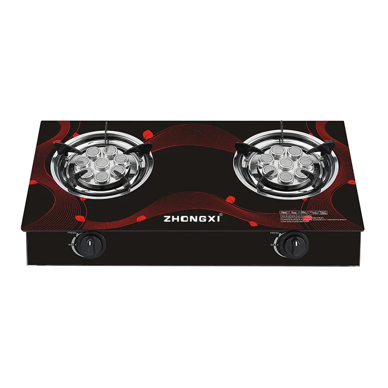 Производство OEM фабрика 2 горелки закаленное стекло базовая модель в основном продажа на рынок Африки газовая плита