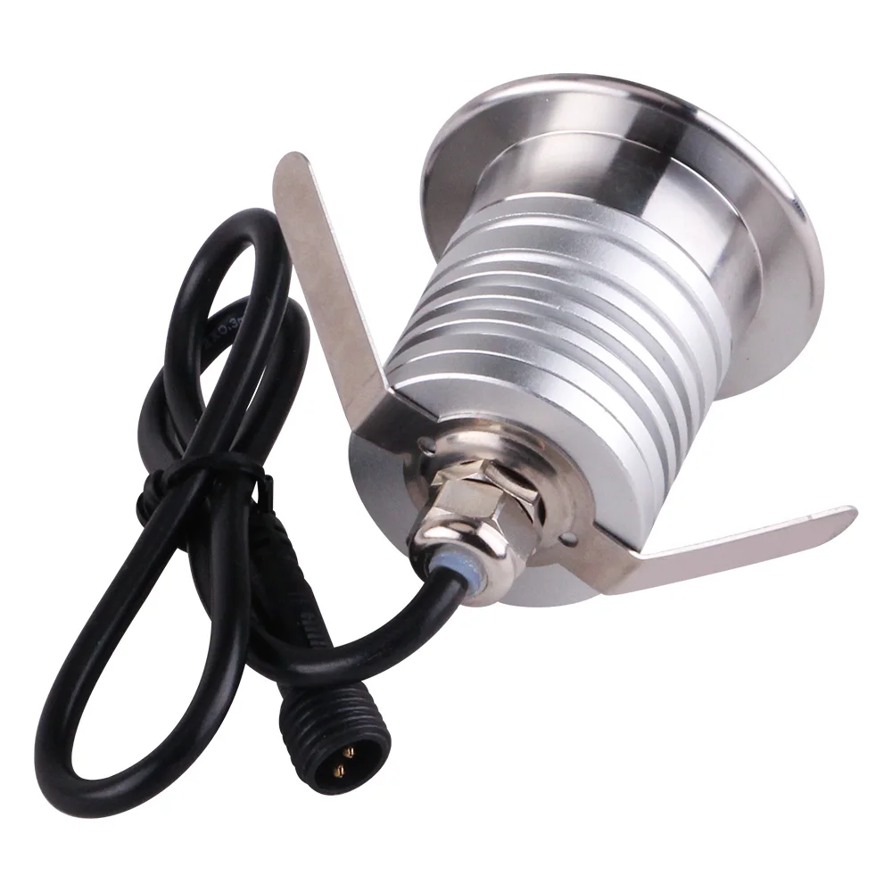 IP67 DC12V 24V 3W LED Recessed Lamp Mini Deck Luminaire Step Lights Buried Underground Light