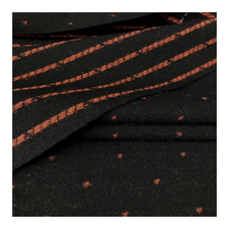 
great quality factory wholesale colorful dots single-faced plain 50%wool melton fabric for overcoat 
