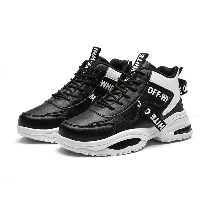 best price winter walking style shoes height increasing casual chunky  high top sneakers for men