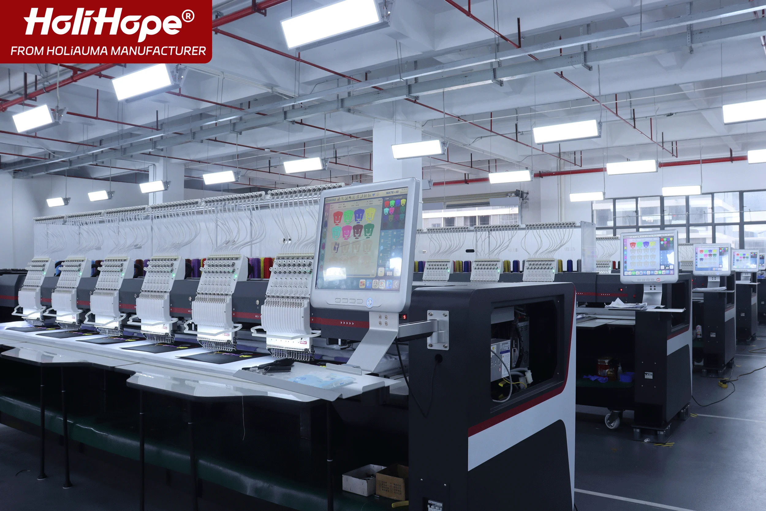 10 Years Motor Industrial Embroidery Machine 6 Head for Sale 15 Needles 400*500mm Hat T-shirt Computer Embroidery Machine Swf