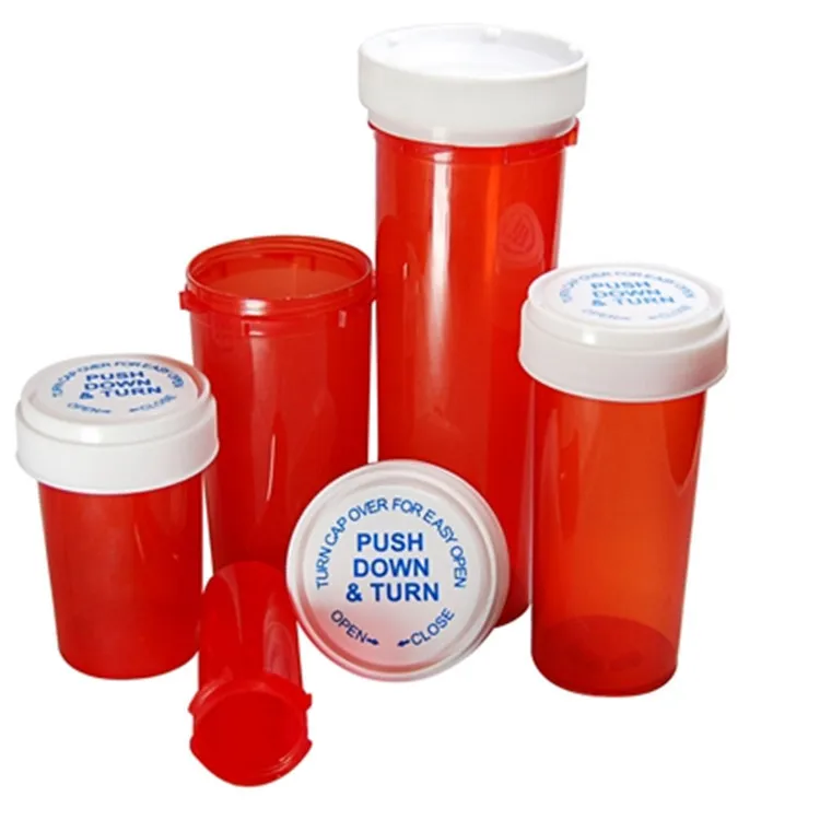 Red Reversible Cap Prescription Vials 40 dram