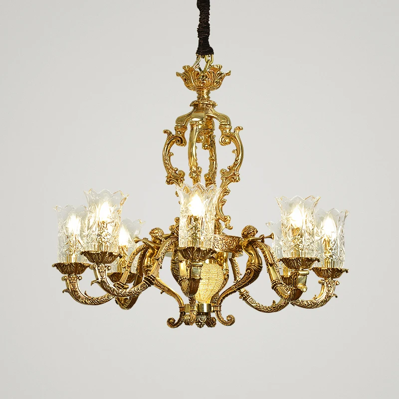 Luxury Lights Big Pendant Lamp Antique Chandelier Manufacturer French Style Hotel Church Brass Support Custom Design Brass LED