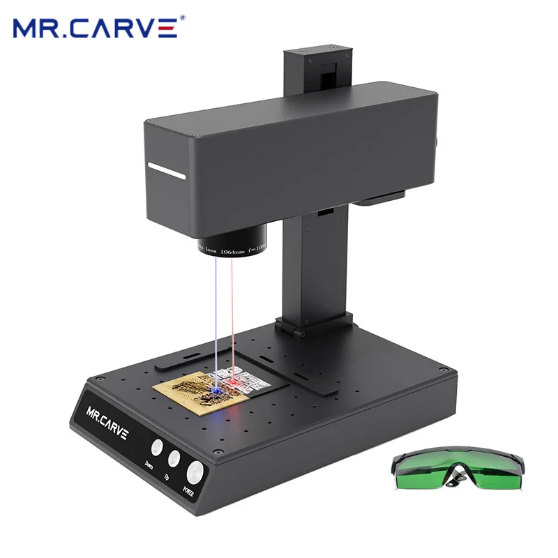 Лучшее качество MR CARVE M4 длительный срок службы настольного дизайна волоконно-лазерная маркировочная машина для всех металлов и неметаллов