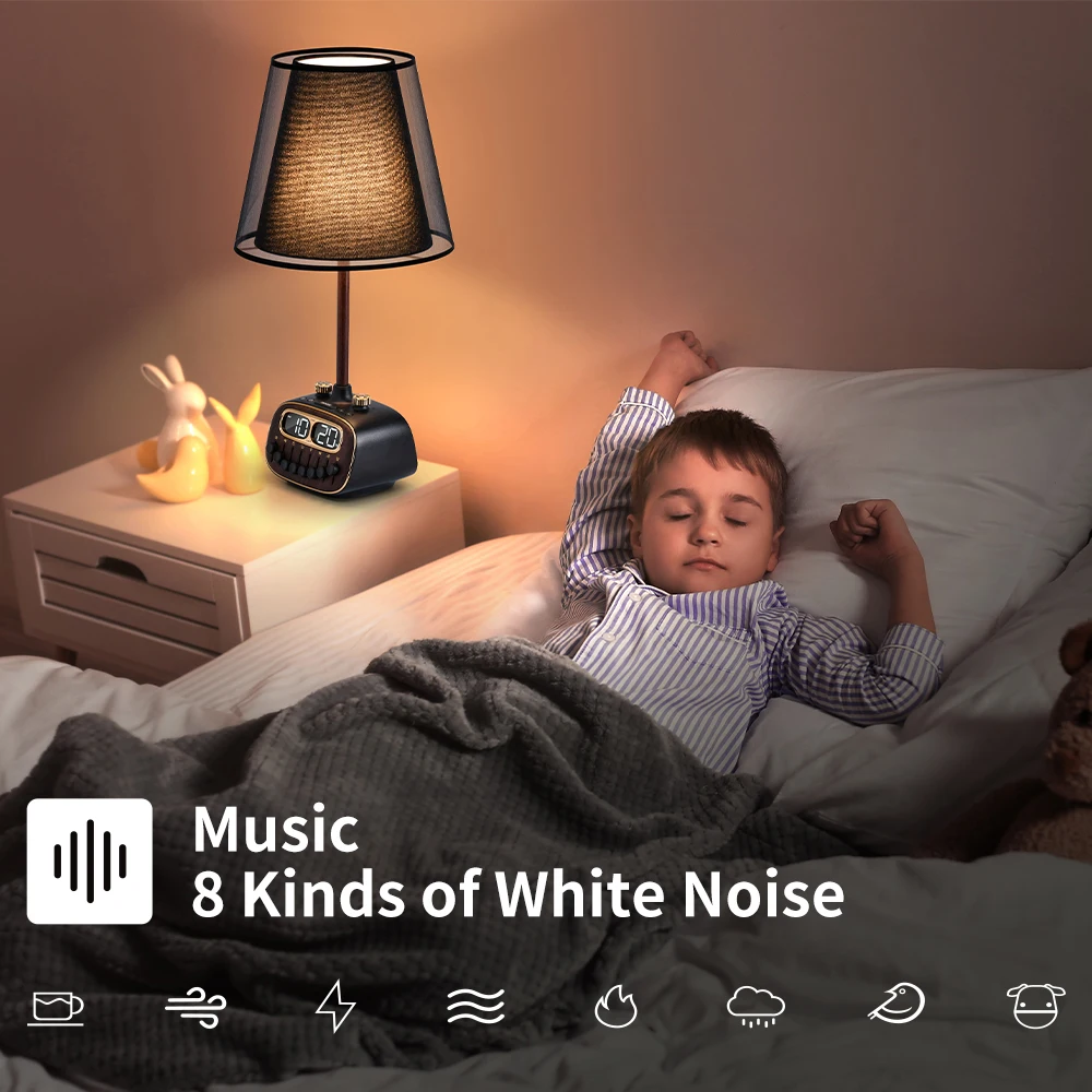 Art table lamp decorative hotel home decor Nordic bluetooth speaker music white noise alarm clock USB led bedroom bedside lamp