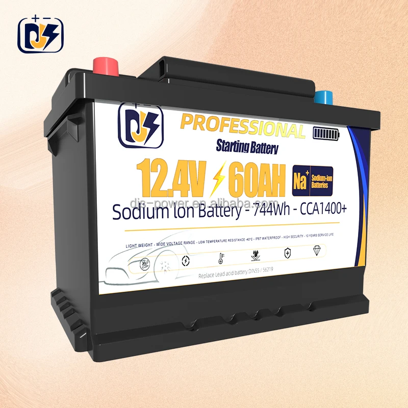 12.4V 60Ah 1400CCA Auto Truck Sodium Start-stop Automotive Batteries Na-ion 12V Car Starting Boat Cranking Battery