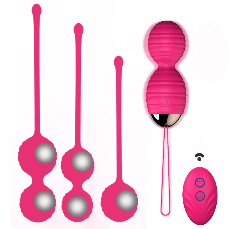 HMJ Silicone Adult Woman Female Vaginal Exercise Massage Vaginas Ball Set Sex Toy Love Remote Control Mini Egg Vibrator
