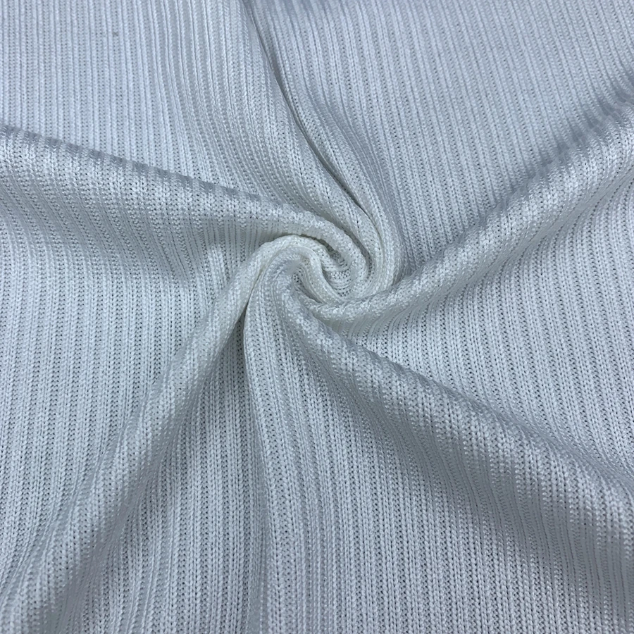 Wholesale 95% POLYESTER 5% SPANDEX ring spinning solid  THICK 250gsm custom polyester knit 2*2 rib fabric for sweater