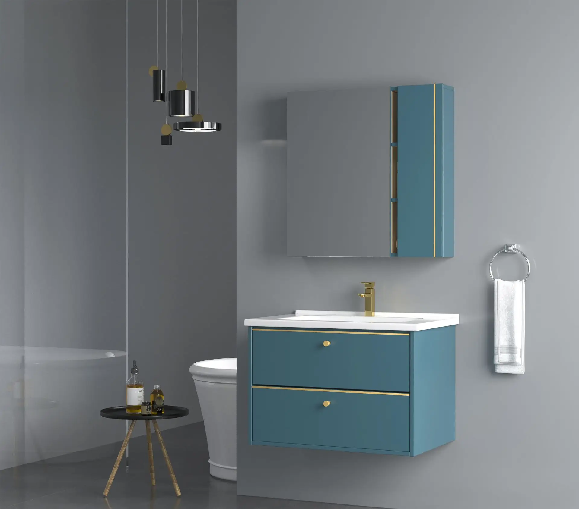 Wholesale Vanities Luxury Bathroom Vanity Cabinet With Mirror Custom Bathroom Furniture Cabinets