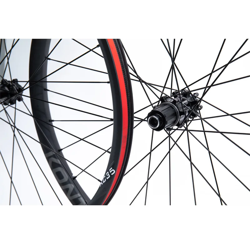KONTAX Carbon Fiber Bicycle Wheel Toray T700 35mm Width U Shape 20mm Carbon Fiber Bicycle Wheelset