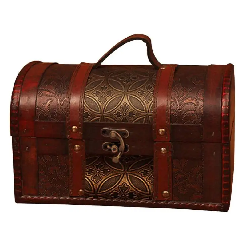 Новый Ретро деревянный ящик для хранения пиратский футляр ювелирных изделий винтажная подарочная коробка