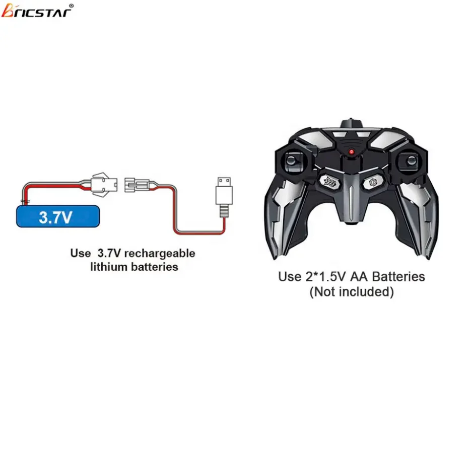 Bricstar Auto demo Remote Control Car Robot Toy gesture Transform 27M 1:18 5CH RC Deformation Car Toy With Light