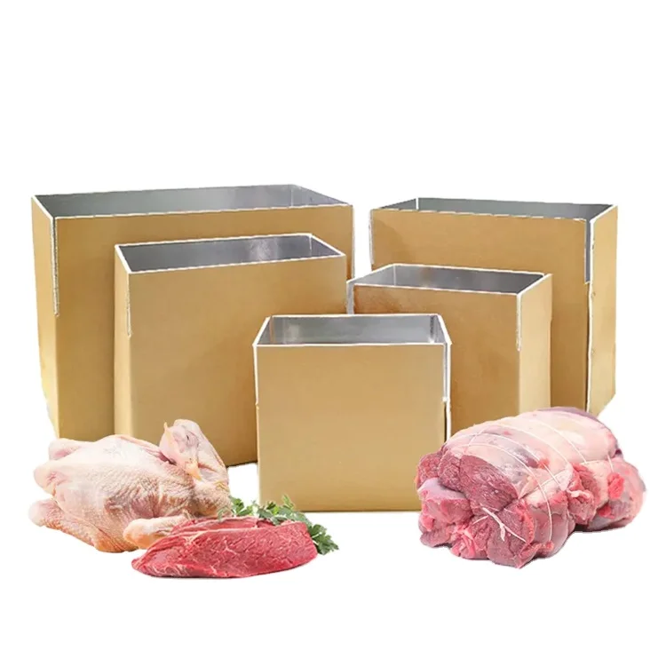 Circular durable food transportation fresh frozen meat carton cold chain insulation foldable anti-corrosion carton