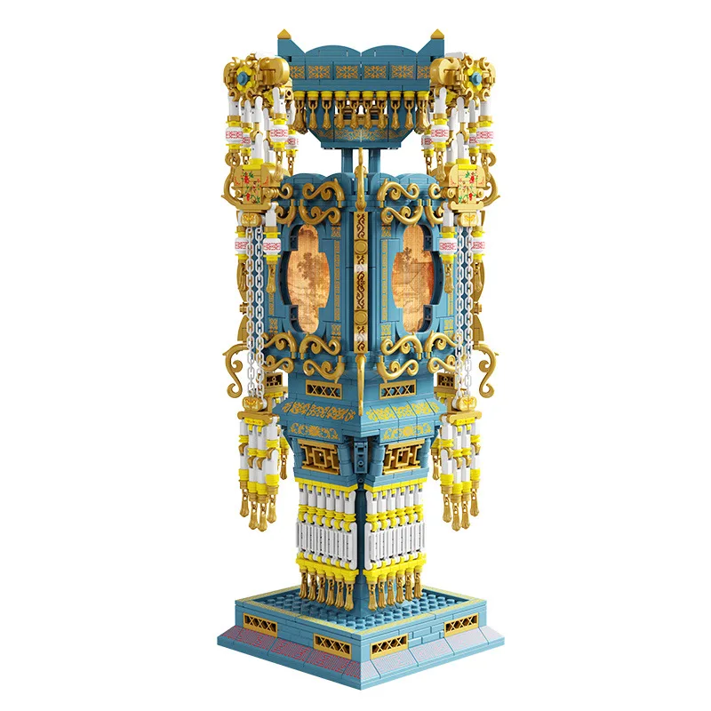 Exquisite Lantern Bricks Blocks Chinese Court Flower Lantern Decorative Ornament Classic Plastic Building Blocks Set