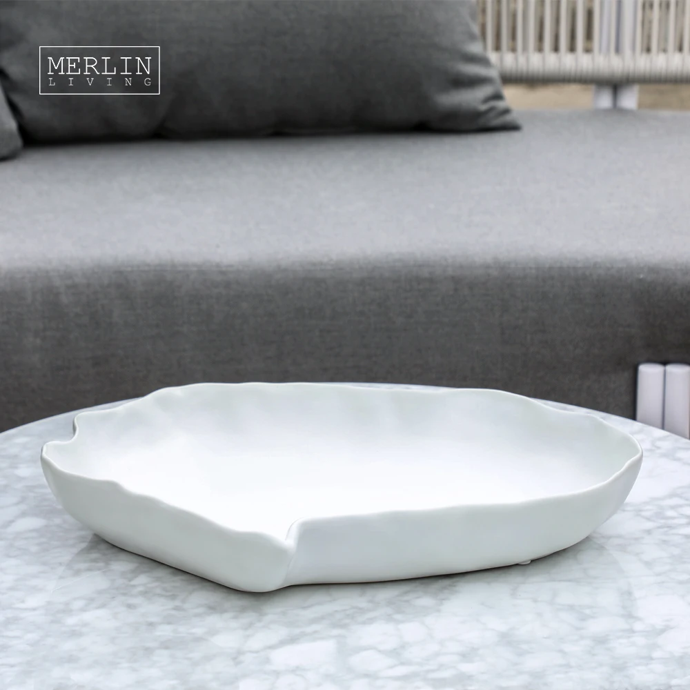 Merlin Living Modern Minimalist White Ceramic Fruit Plate Nordic Home Decor Ceramic Decoration Chaozhou Ceramic Factory OEM ODM
