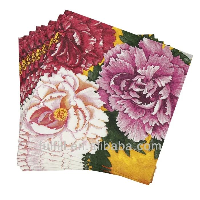 Asia China manufacture 2/3 ly Virgin Wood Pulp Dinner decorative tissue paper