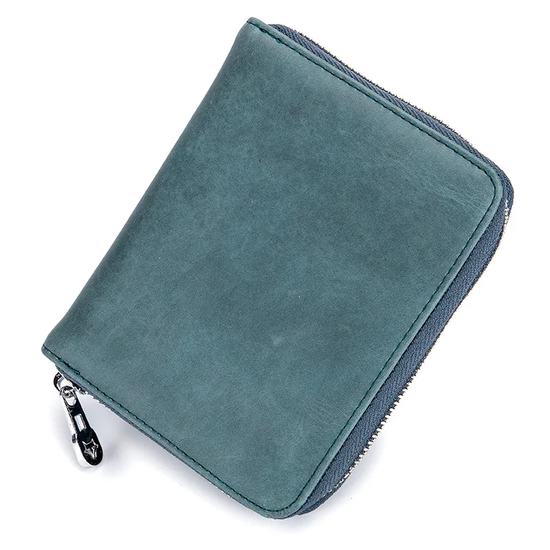 USENGKA Large Capacity RFID Blocking Genuine Leather Card Holder Passport Wallet