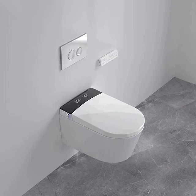 New Design ECO Toilet Bowl Set Smart Automatic Bathroom Toilet Rimless Wall Hung Toilet