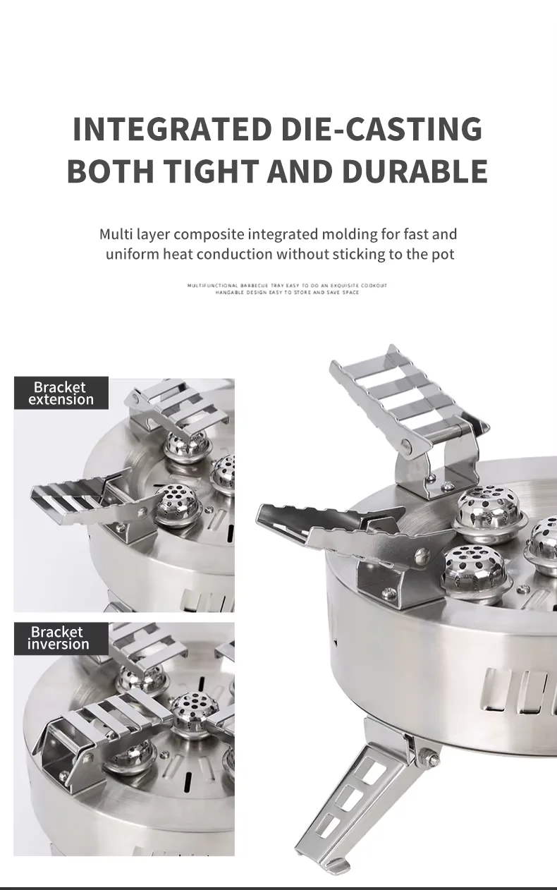 High Performance Portable Stove Stainless Steel Outdoor Gas Camping Stove Made in China for Car Commercial Household Use