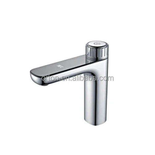 ORTONBATH Round Base Black Mount Bathroom Single Lever Brushed Nickel Kitchen Sink Thermostatic Faucet Basin Mixer Water Tap