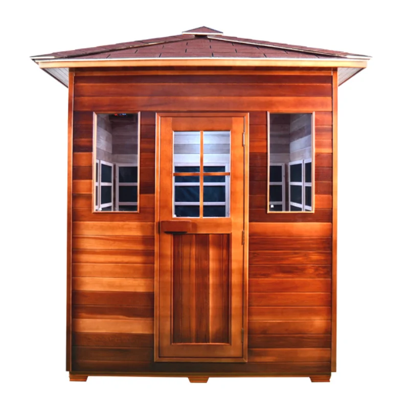 special  design 4-6 Person Canadian Pine/Hemlock/Red Cedar Outdoor Traditional Barrel Sauna with Hariva Heater