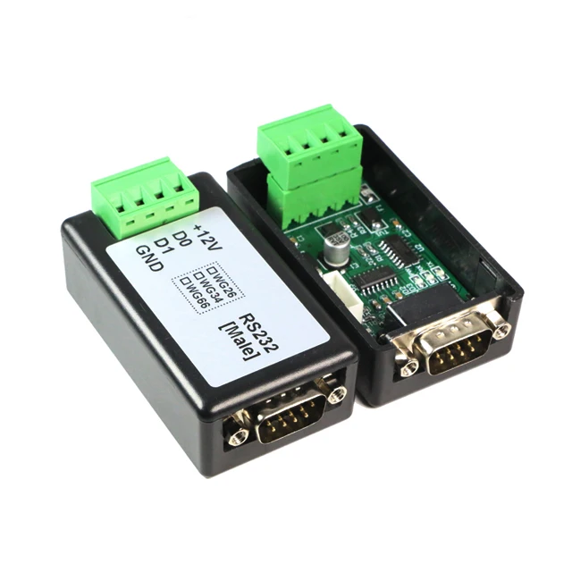 RS232 barcode scanner reader to wiegand26/34 access controller transmission communication converter for access control system