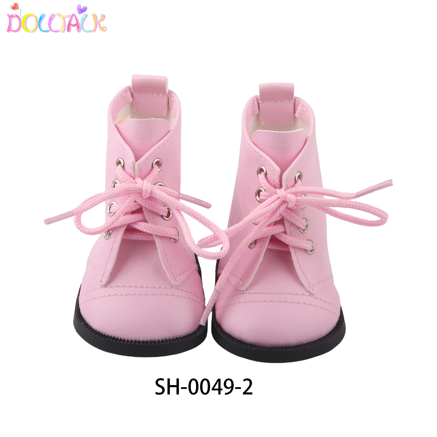 MISU Factory Direct 18-inch American Doll Brown Lace High-top Cool Leather Boots Doll Shoes