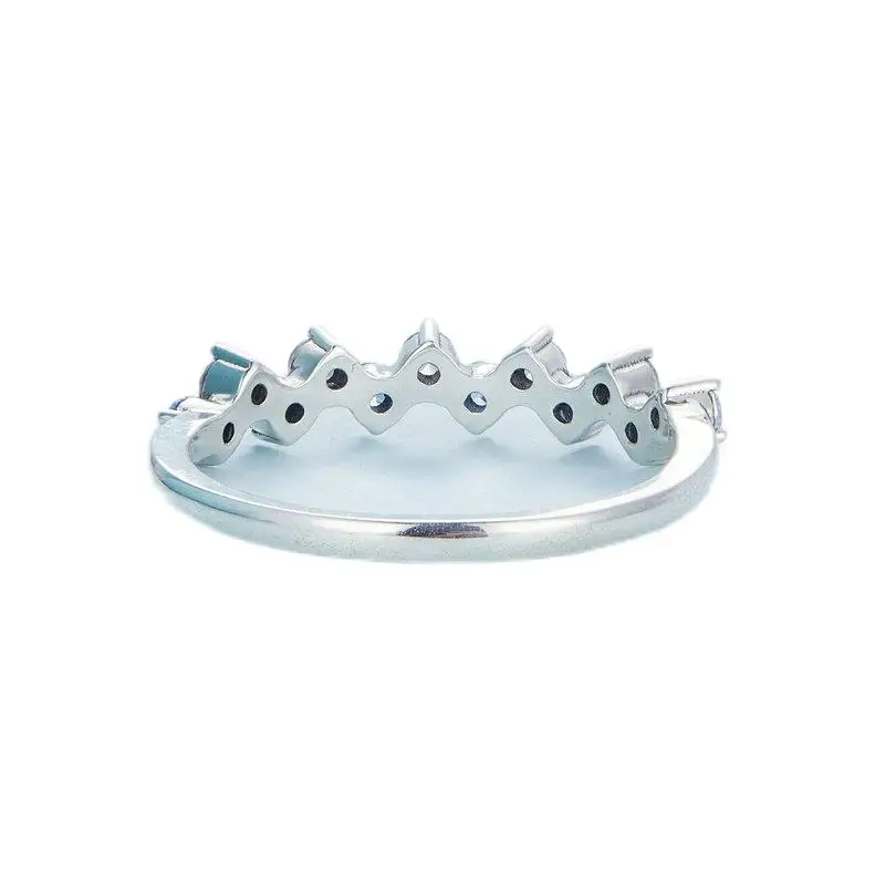 Rainbowking 925 silver original classic personality blue and white zircon fresh and smart jewelry ring for women