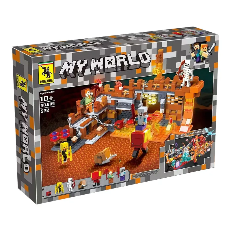 542 pcs Building Set Construction Toy with Buildable House Baby Zombie and Animal Figures Game Inspired Blocks Toys