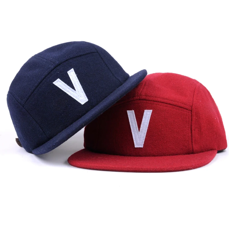 China factory melton wool 5 panel caps in bulk gorras