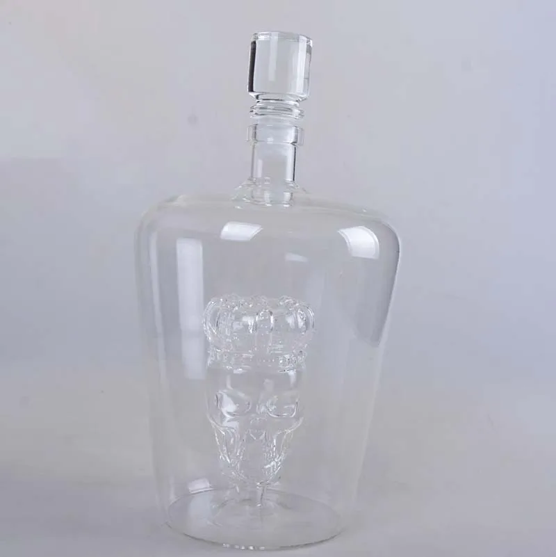 Skull bottle set with 2 skull glass