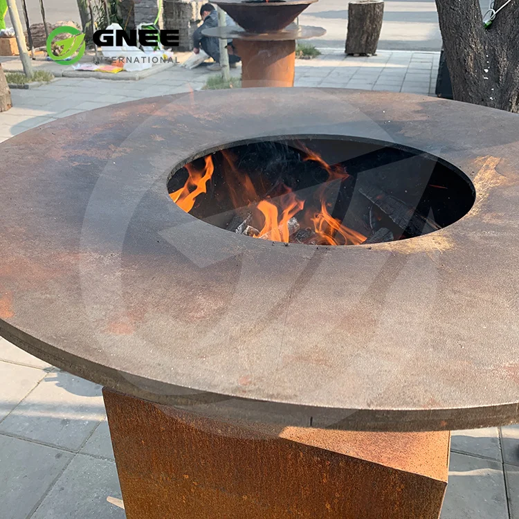 Outdoor Garden type Large rusty surface bbq pit Corten metal china barbecue grill