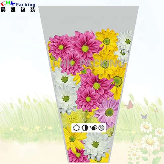 Customized Printed Plastic Fresh Flower Wrapping Sleeve